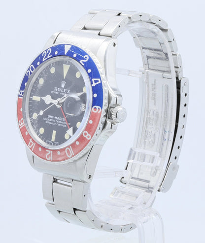 Rolex GMT Master Stainless Steel Blue and Red 'Pepsi' Bezel 1675 - Beverly Hills Watch Company