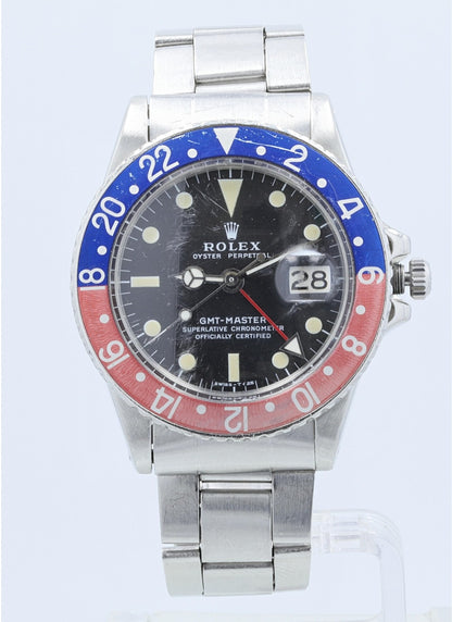 Rolex GMT Master Stainless Steel Blue and Red 'Pepsi' Bezel 1675 - Beverly Hills Watch Company
