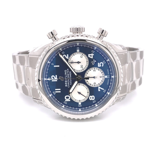Breitling Navitimer 8 B01 43mm Stainless Steel Blue Dial AB0117131C1A1 1LDQFM - Beverly Hills Watch Company