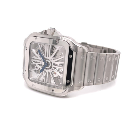 Cartier Santos de Cartier Skeleton Stainless Steel WHSA0015 - Beverly Hills Watch Company