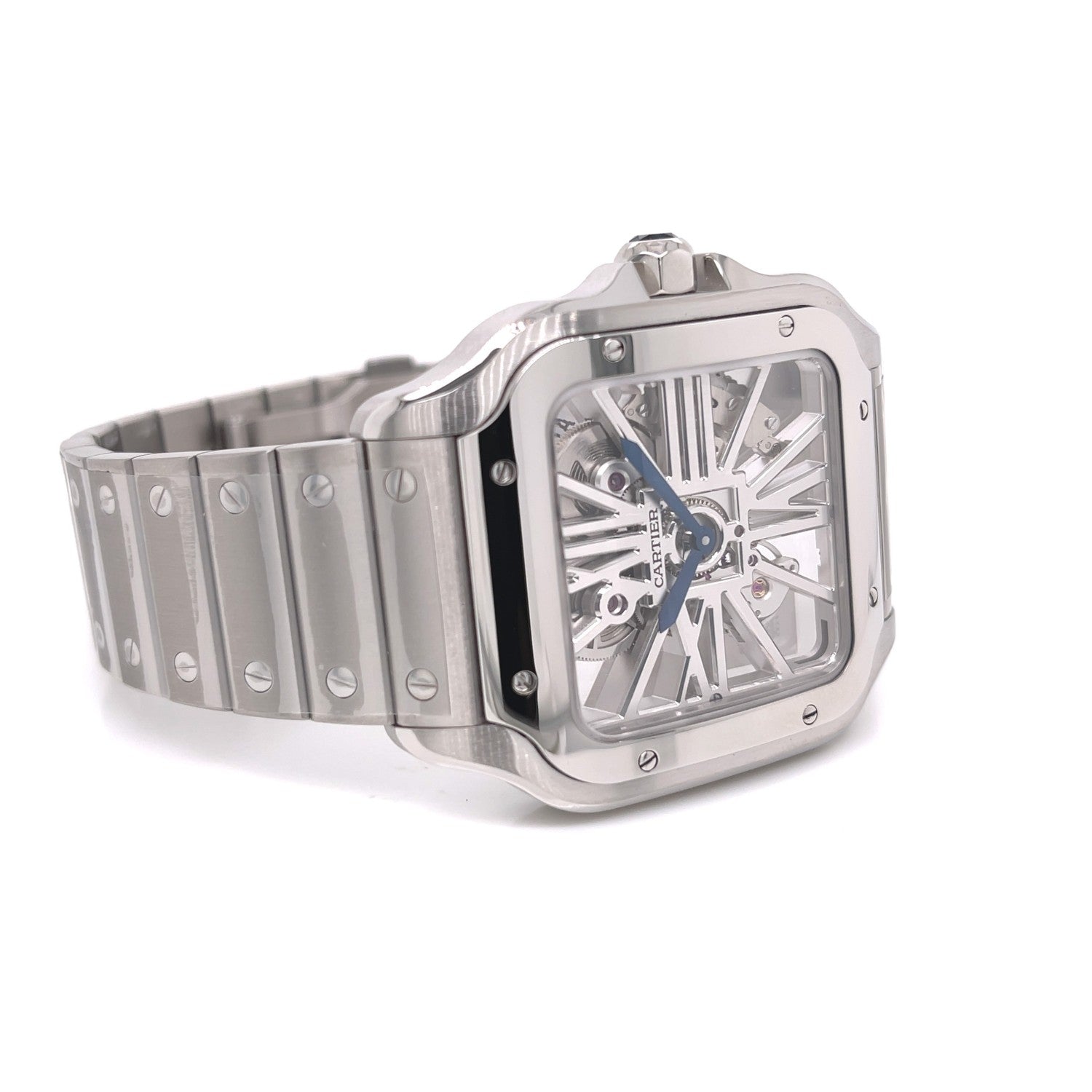 Cartier Santos de Cartier Skeleton Stainless Steel WHSA0015 - Beverly Hills Watch Company