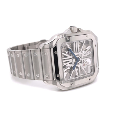Cartier Santos de Cartier Skeleton Stainless Steel WHSA0015 - Beverly Hills Watch Company