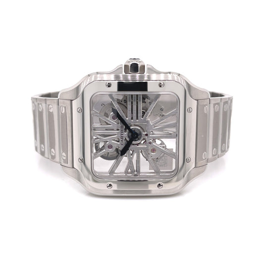 Cartier Santos de Cartier Skeleton Stainless Steel WHSA0015 - Beverly Hills Watch Company