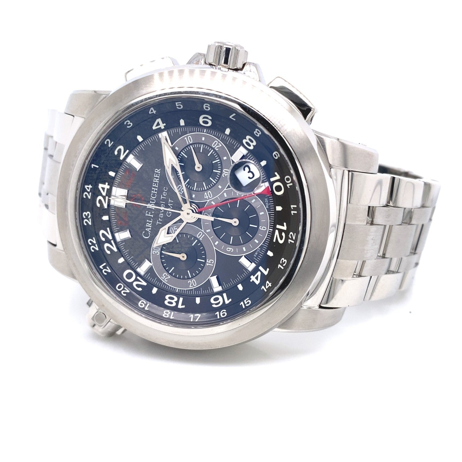Carl F. Bucherer Patravi Traveltec GMT Men's Watch 00.10620.08.33.21 - Beverly Hills Watch Company