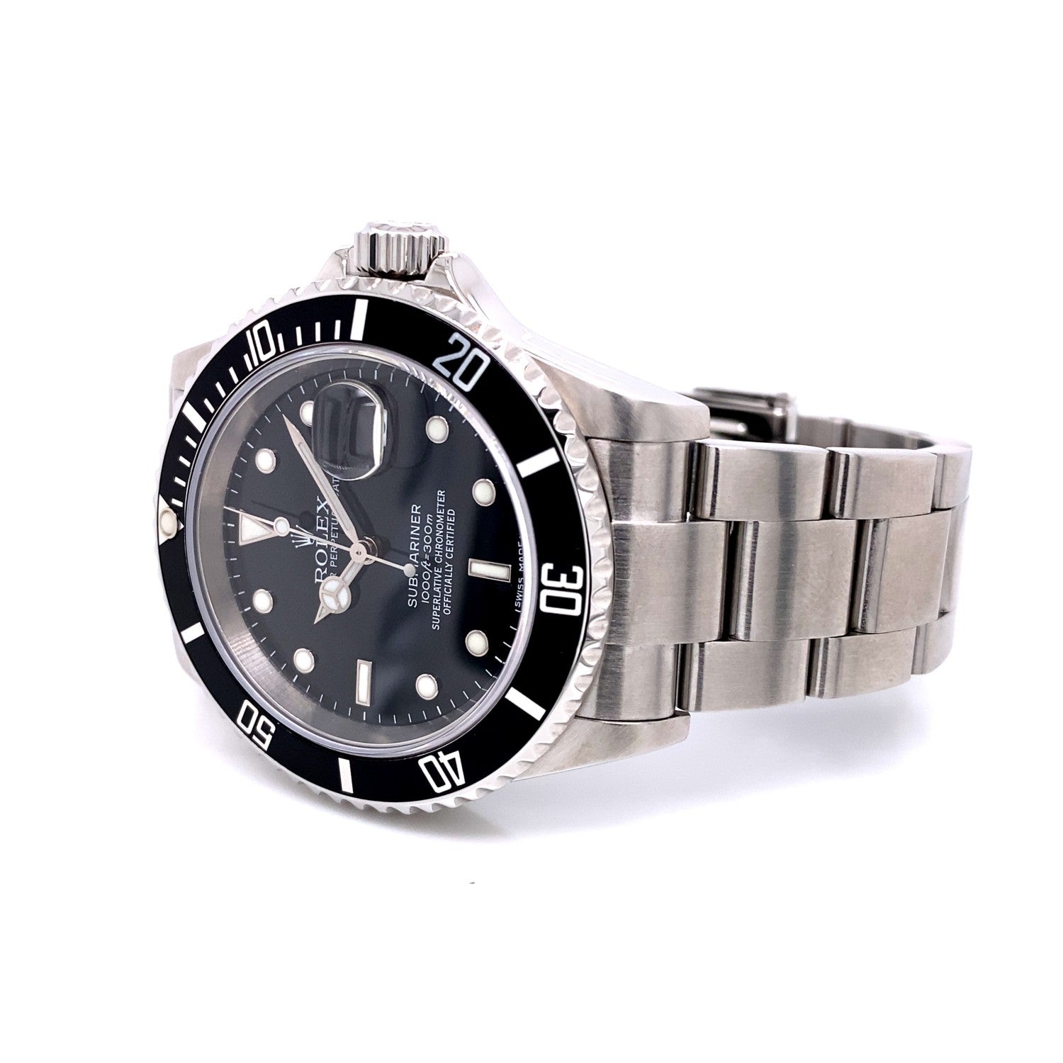 Rolex Submariner Date Stainless Steel Black Dial Oyster Bracelet 16610 1QXVJN - Beverly Hills Watch Company