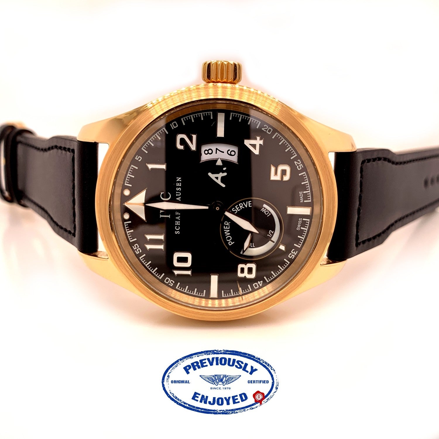 IWC Pilot 42mm Antoine de Saint-Exupery Rose Gold  Bronze Dial IW320103 1YXAQF - Beverly Hills Watch Company