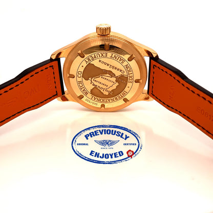 IWC Pilot 42mm Antoine de Saint-Exupery Rose Gold  Bronze Dial IW320103 1YXAQF - Beverly Hills Watch Company