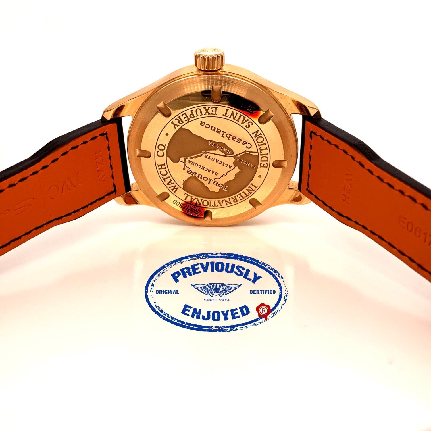 IWC Pilot 42mm Antoine de Saint-Exupery Rose Gold  Bronze Dial IW320103 1YXAQF - Beverly Hills Watch Company