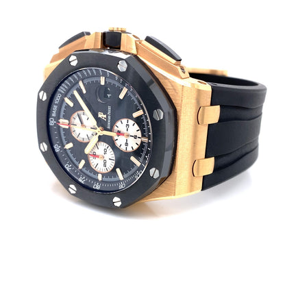 Audemars Piguet Royal Oak Offshore 44mm Rose Gold Black Dial Ceramic 26401RO.OO.A002CA.01 - Beverly Hills Watch Company