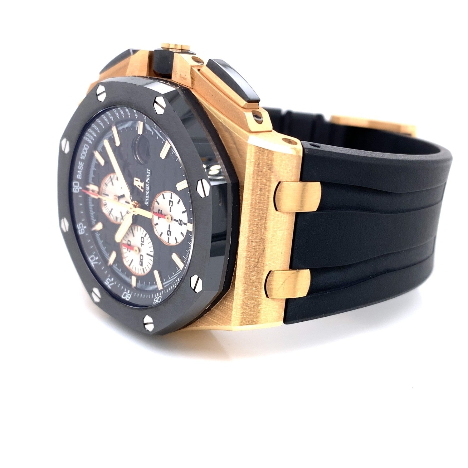 Audemars Piguet Royal Oak Offshore 44mm Rose Gold Black Dial Ceramic 26401RO.OO.A002CA.01 - Beverly Hills Watch Company