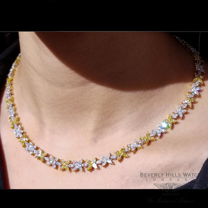 Naira & C Fancy Yellow Marquise Diamond Necklace 16001 - Beverly Hills Watch and Jewelry Company