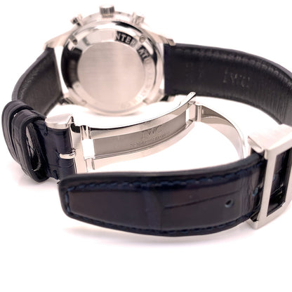 IWC Portugieser 41mm Chronograph Stainless Steel Silver Dial IW371446 22NQVK - Beverly Hills Watch Company