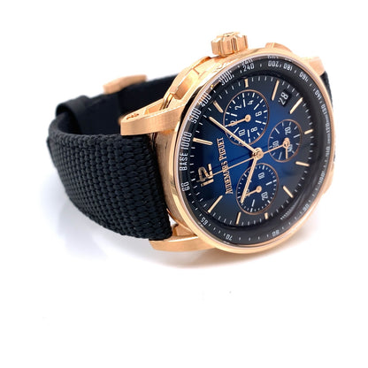 Audemars Piguet CODE 11.59 Chronograph Rose Gold Blue Dial 26393OR.OO.A002KB.03 - Beverly Hills Watch Company