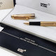 Montblanc Meisterstuck Vermeil Pinstripe Rollerball 163VP - Beverly Hills Watch Company