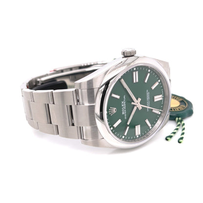 Rolex Oyster Perpetual 41mm Stainless Steel Green Dial 124300 25MXZ1 - Beverly Hills Watch Company