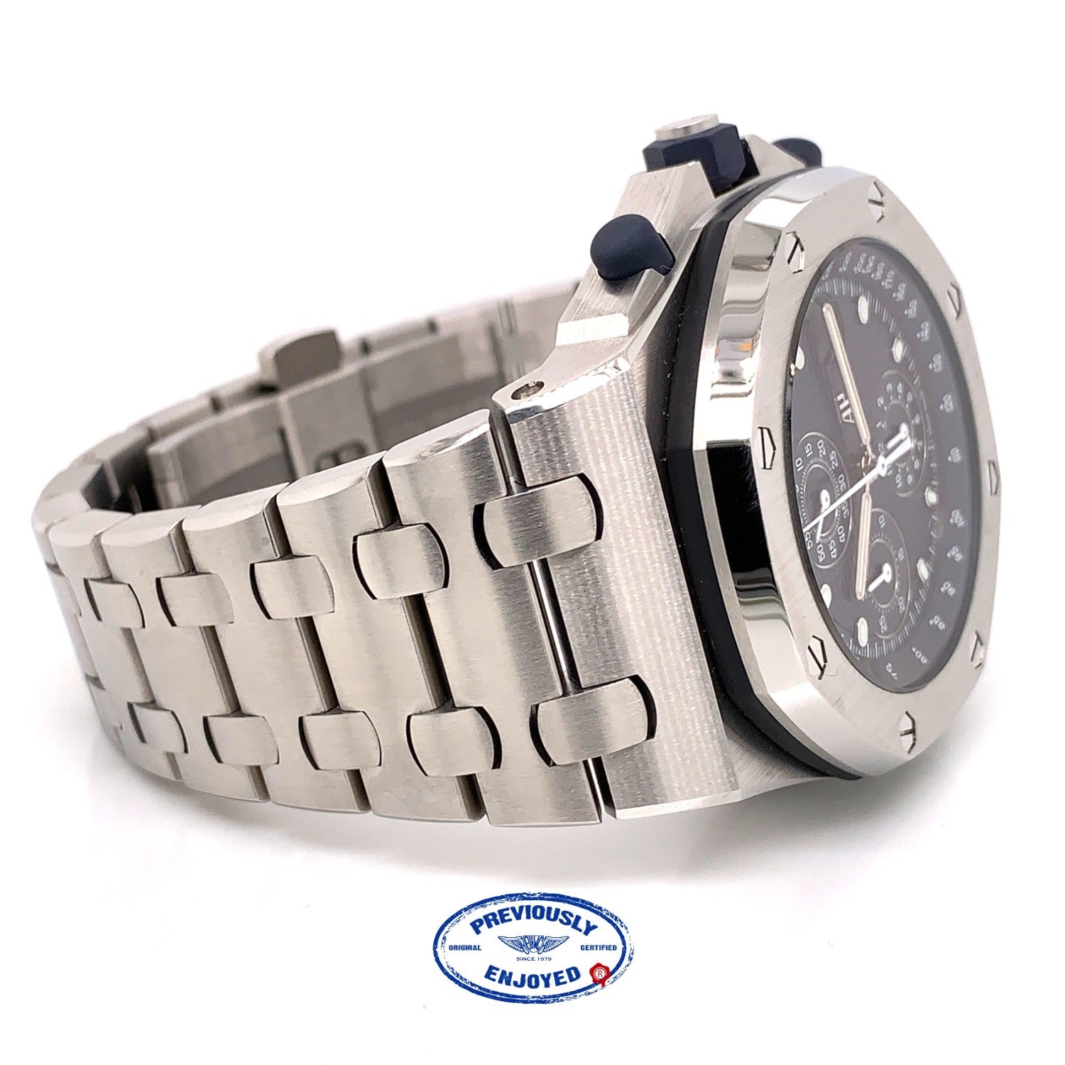 Audemars Piguet Royal Oak Offshore 42mm Stainless Steel Anniversary Blue Dial 26237ST.OO.1000ST.01 J7FXEC - Beverly Hills Watch Company