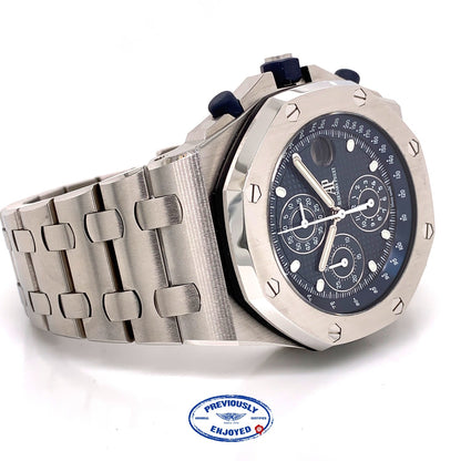 Audemars Piguet Royal Oak Offshore 42mm Stainless Steel Anniversary Blue Dial 26237ST.OO.1000ST.01 J7FXEC - Beverly Hills Watch Company