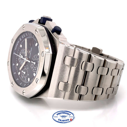 Audemars Piguet Royal Oak Offshore 42mm Stainless Steel Anniversary Blue Dial 26237ST.OO.1000ST.01 J7FXEC - Beverly Hills Watch Company
