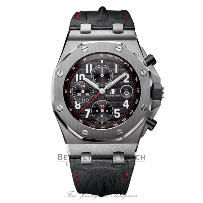 Audemars Piguet Audemars Royal Oak Offshore Black Dial Black Alligator Leather 26470ST.OO.A101CR.01 - Beverly Hills Watch