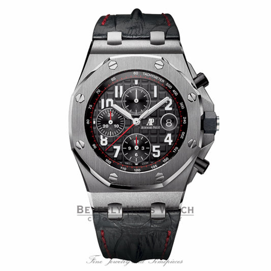 Audemars Piguet Audemars Royal Oak Offshore Black Dial Black Alligator Leather 26470ST.OO.A101CR.01 - Beverly Hills Watch