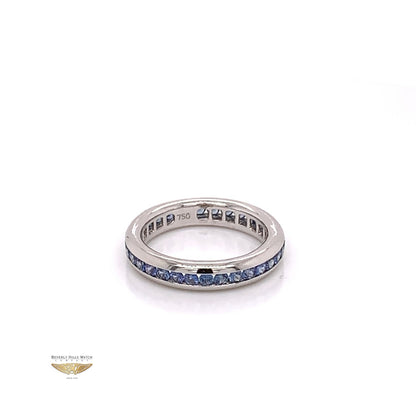 Blue Sapphire Eternity Band 18K White Gold 2652 - Beverly Hills Watch and Jewelry Company