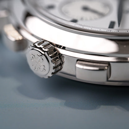 Patek Philippe Perpetual Calendar Chronograph White Gold 5270G-001 - Beverly Hills Watch Company