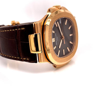 Patek Philippe Nautilus Rose Gold Slate Dial 5711r 2C50HX - Beverly Hills Watch Company
