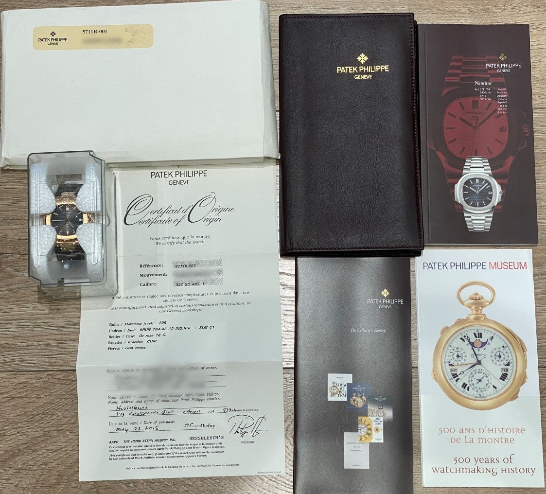 Patek Philippe Nautilus Rose Gold Slate Dial 5711r 2C50HX - Beverly Hills Watch Company