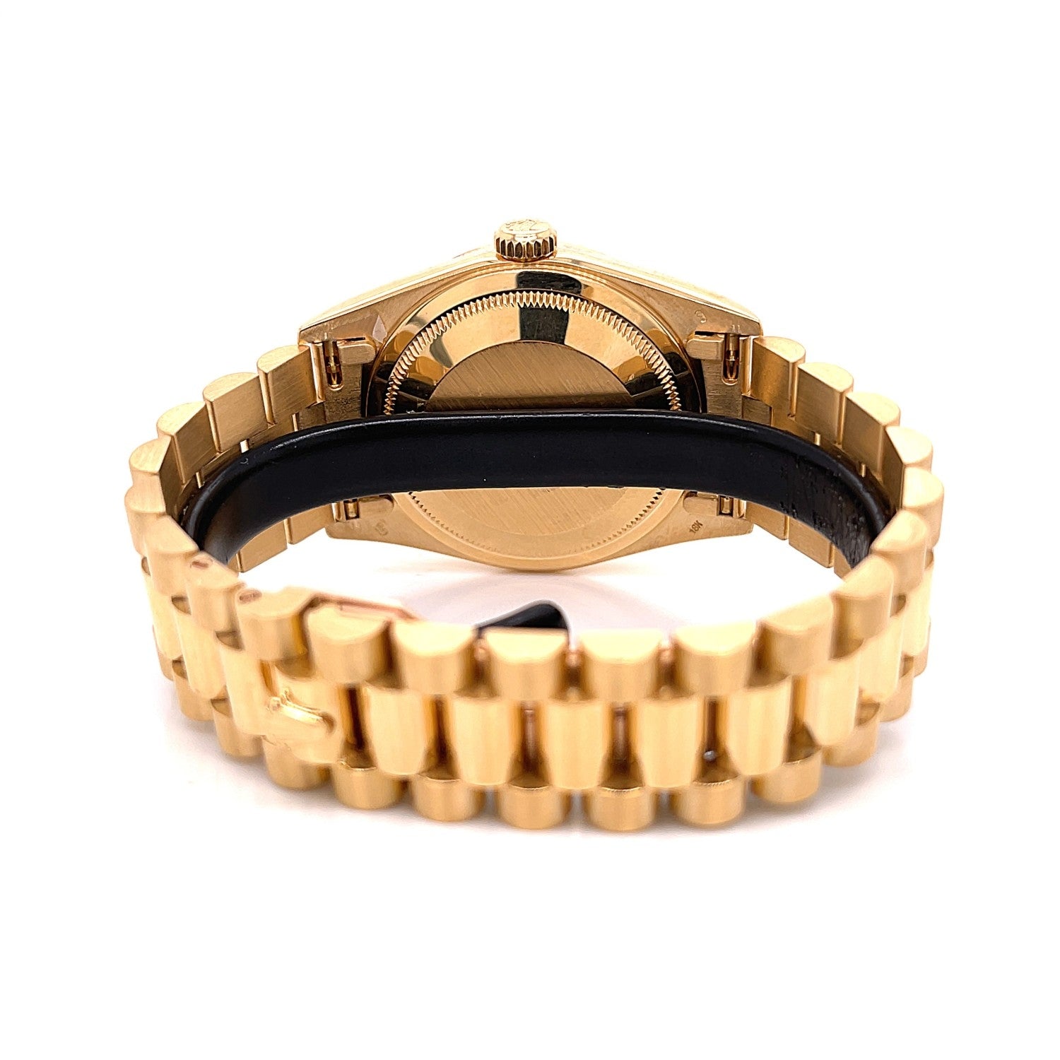 Rolex 36mm Day-Date President Yellow Gold Silver Index Dial 18238 - Beverly Hills Watch Company