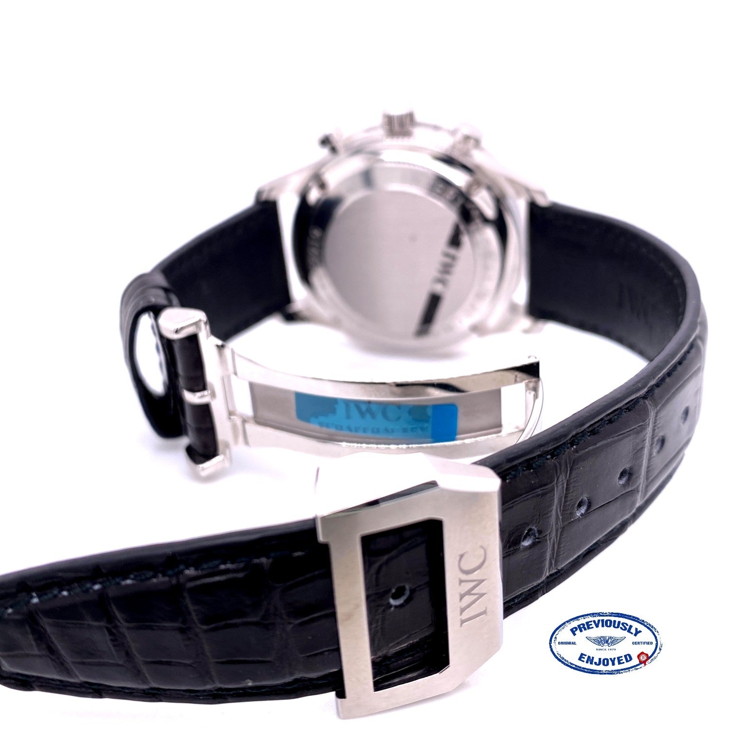 IWC Portuguese 40.9mm Stainless Steel Chronograph Blue Dial  IW371491 2L2D5K - Beverly Hills Watch Company