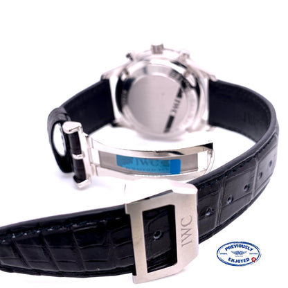 IWC Portuguese 40.9mm Stainless Steel Chronograph Blue Dial  IW371491 2L2D5K - Beverly Hills Watch Company