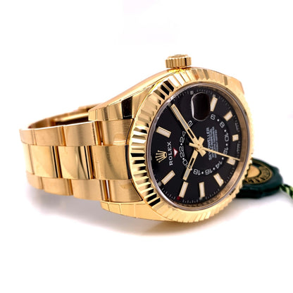 Rolex Sky-Dweller Yellow Gold 42mm Black Dial 326938 2LLK8E - Beverly Hills Watch Company
