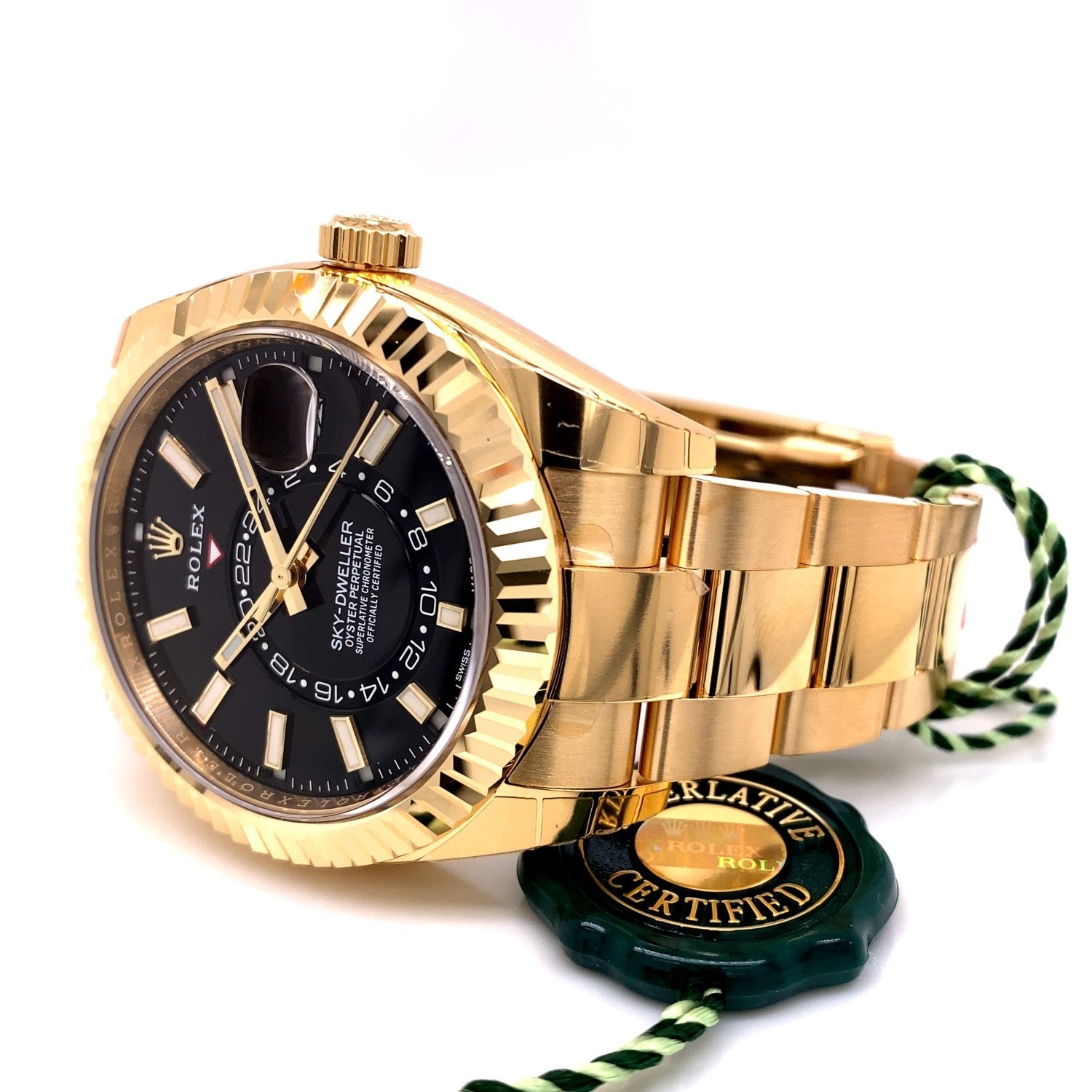 Rolex Sky-Dweller Yellow Gold 42mm Black Dial 326938 - Beverly
