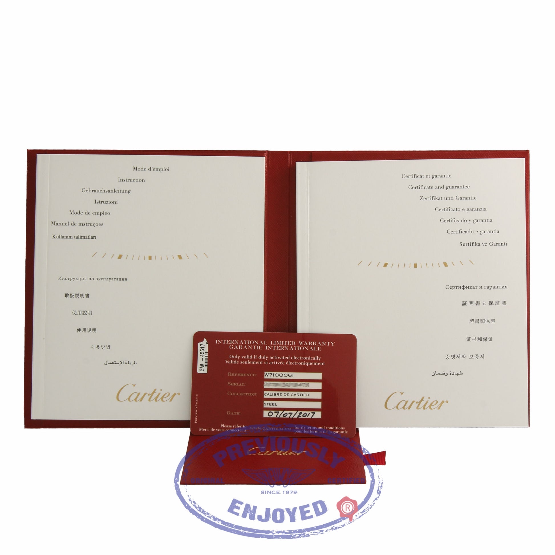 Cartier Calibre De Cartier 42mm Chronograph Black Dial Stainless Steel W7100061 2MKXMA - Beverly Hills Watch Company