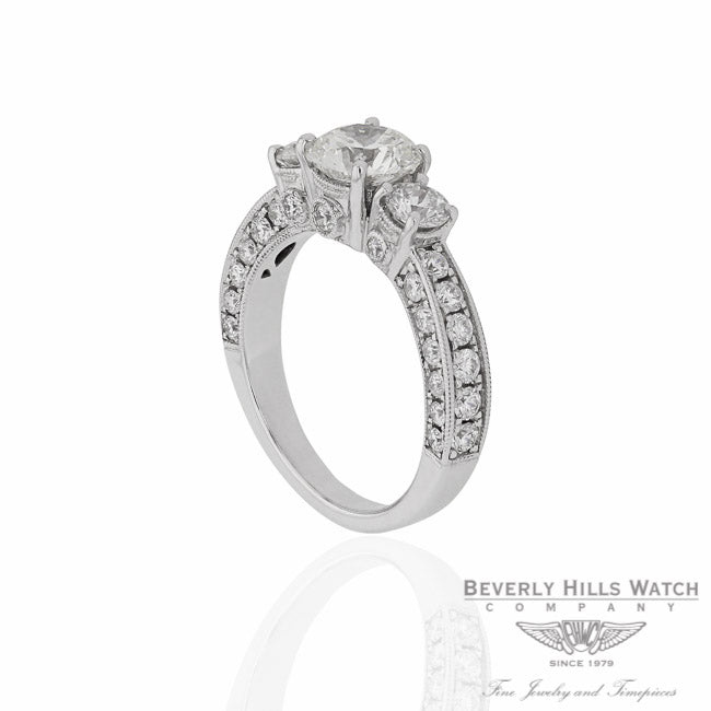 Designs by Naira 18k White Gold Diamond Engagement Ring 2R3TTW-ML 2R3TTW - Beverly Hills Jewelry Company
