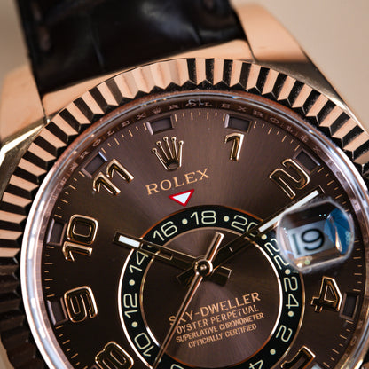 Rolex Sky-Dweller Everose 42mm Chocolate 326135