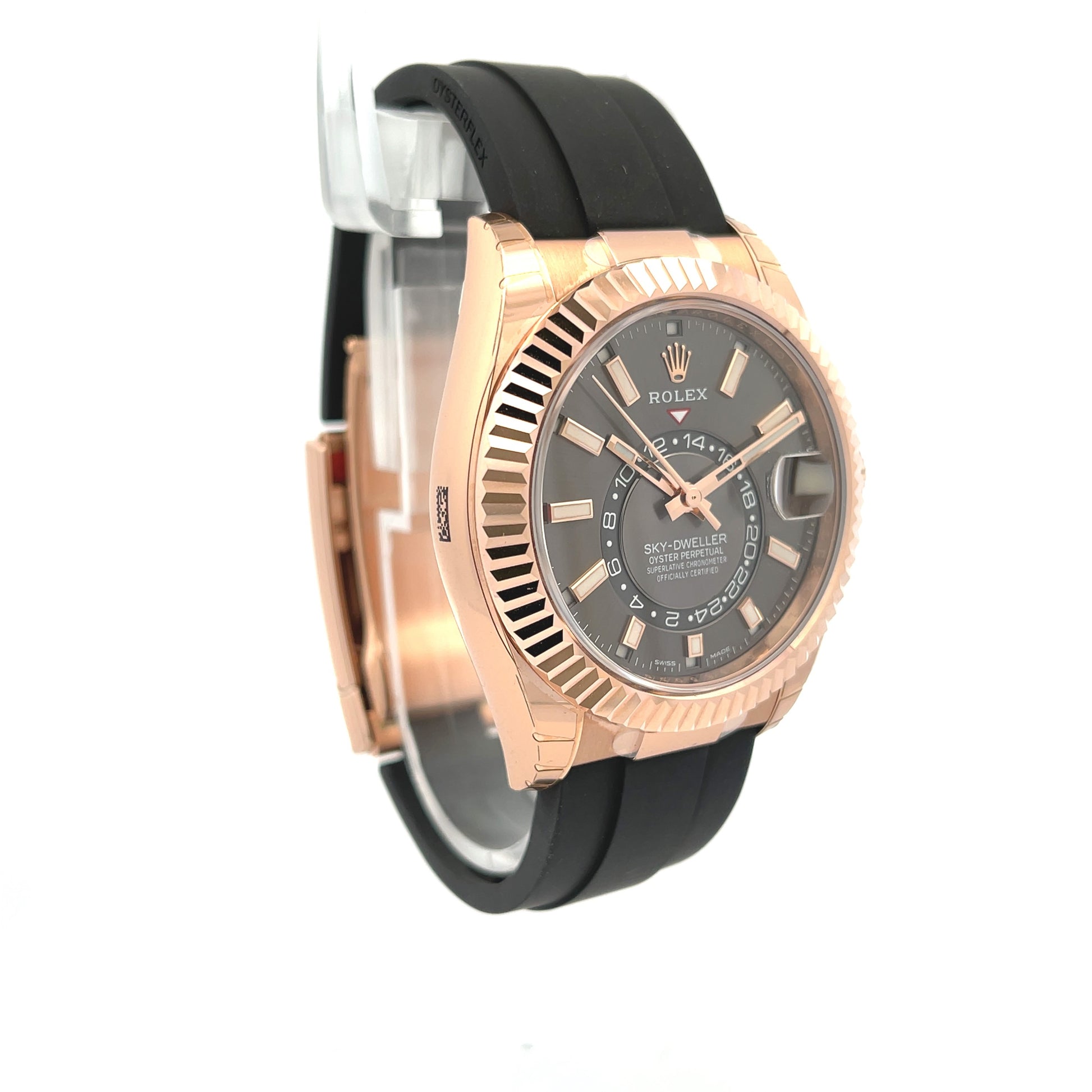 Rolex Sky-Dweller Everose 42mm Oysterflex Gray Dial 326235 - Beverly Hills Watch Company