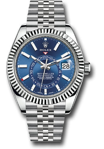 Rolex Sky-Dweller 42mm Stainless Steel Blue Dial Jubilee 326934 - Beverly Hills Watch Company