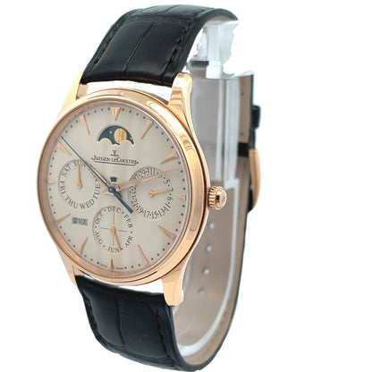 Jaeger LeCoultre Master Ultra Thin Perpetual Rose Gold Beige Dial Q1302520 - Beverly Hills Watch Company