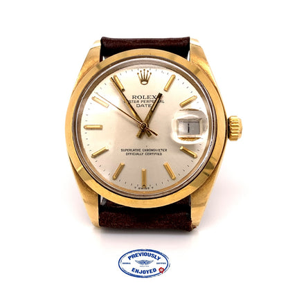 Rolex Date 34mm Yellow Gold Vintage Automatic 1500 37Z40V - Beverly Hills Watch Company