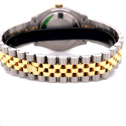 Rolex Datejust 31mm Domed Diamond Bezel Yellow gold and Stainless Silver Roman Diamond Dial 278343RBR 39M5K8 - Beverly Hills Watch Company