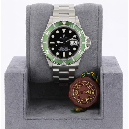 Rolex Submariner 50th Anniversary Green Bezel "Kermit" Black Dial 16610LV