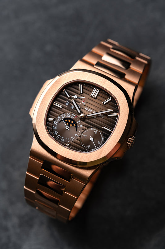 Patek Philippe Nautilus Rose Gold Power Reserve Moon Phases 5712/1r-001