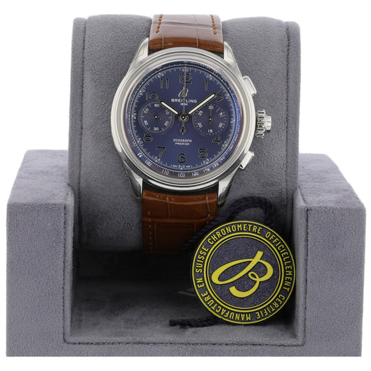Breitling Premier B15 Duograph 42 Stainless Steel  Blue Dial AB1510171C1P1