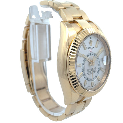Rolex Sky-Dweller Yellow Gold 42mm White Dial 326938 - Beverly Hills Watch Company