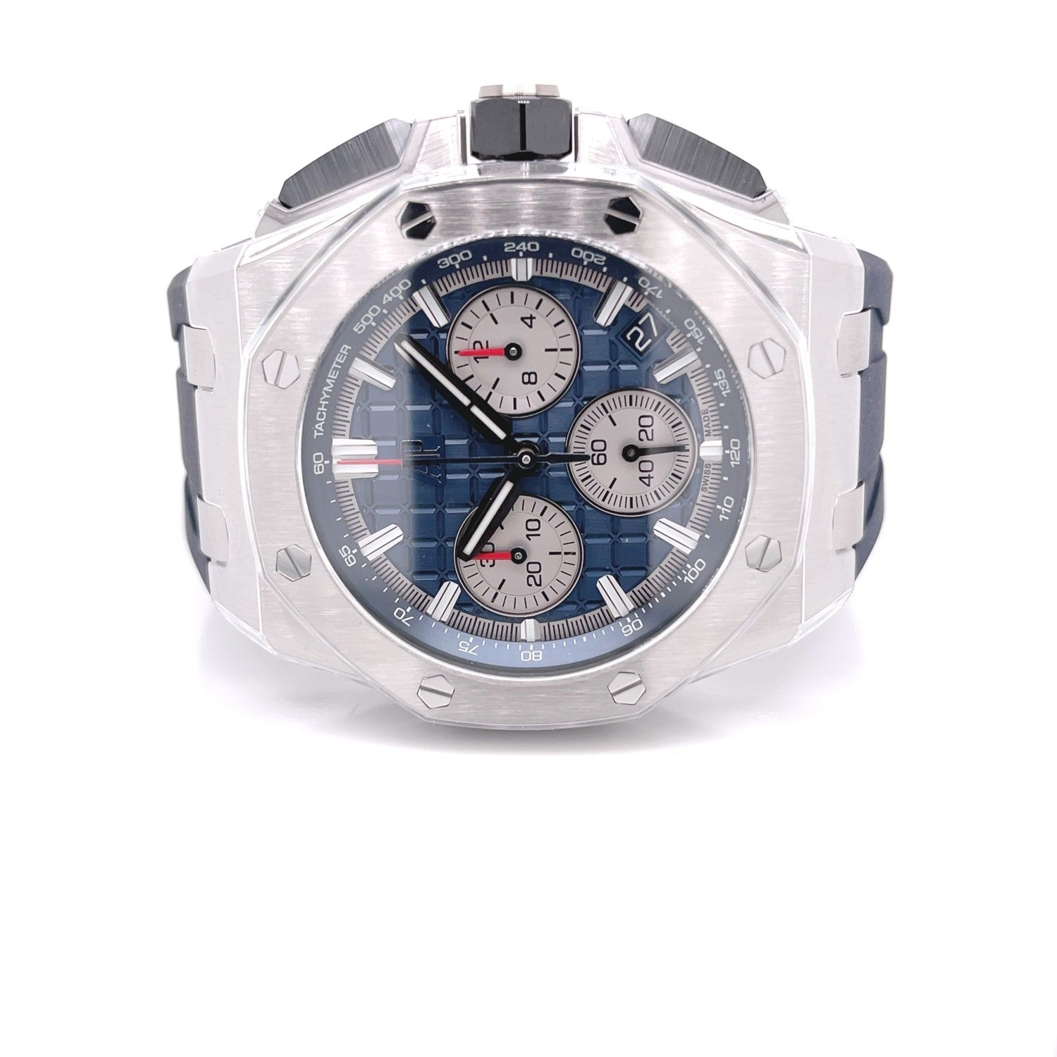 Audemars Piguet Offshore 43mm Titanium Blue Dial 26420TI.OO.A027CA.01 - Beverly Hills Watch Company