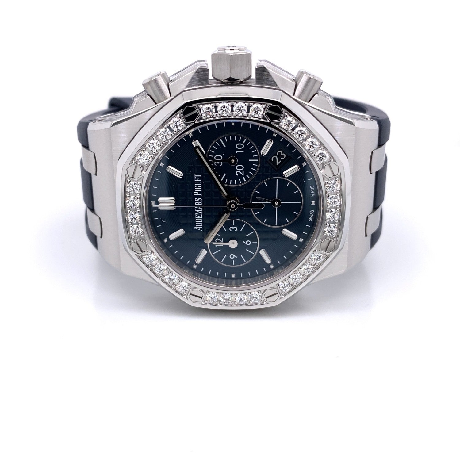 Audemars Piguet Offshore 37mm Diamond Bezel Blue Dial 26231ST.ZZ.D027CA.01 3MEKXH - Beverly Hills Watch Company