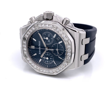 Audemars Piguet Offshore 37mm Diamond Bezel Blue Dial 26231ST.ZZ.D027CA.01 3MEKXH - Beverly Hills Watch Company