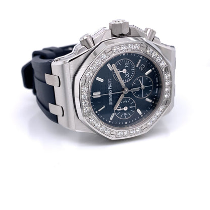 Audemars Piguet Offshore 37mm Diamond Bezel Blue Dial 26231ST.ZZ.D027CA.01 3MEKXH - Beverly Hills Watch Company