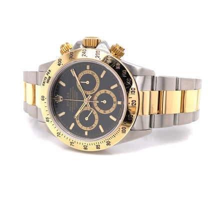 Rolex Daytona Zenith Yellow Gold Stainless Steel White Dial 16523 - Beverly Hills Watch Company
